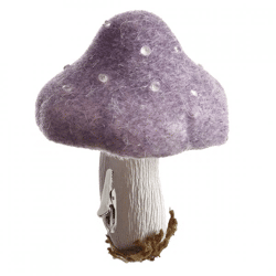 Pilz auf Clip Filz lila 13,5 cm