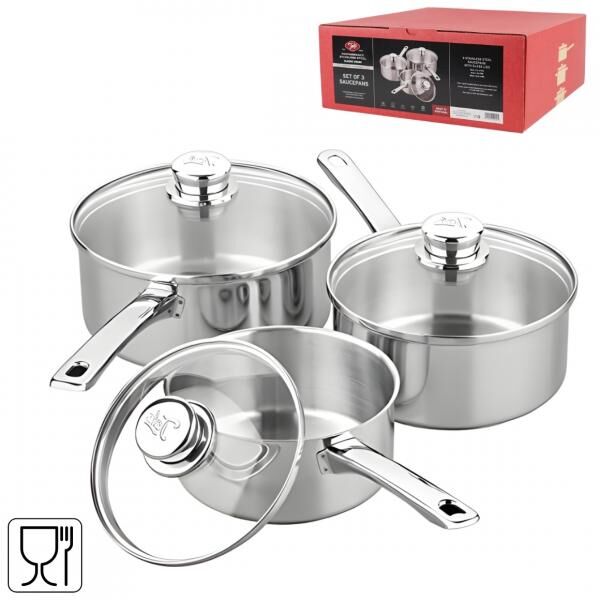 Tala Kochtopf aus Edelstahl 20 cm 3er-Set