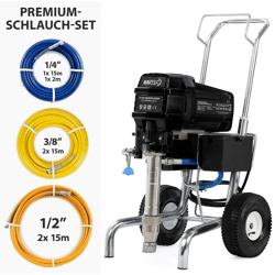 BAUTEC Airless Farbsprühgerät EN-79 » Kolbenpumpe » 8,3 l/min » XXL Schlauch-Set