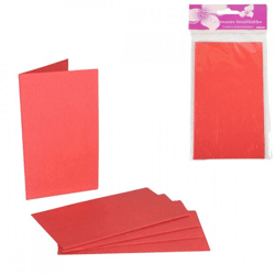 DIY-Menükarten Karton rot 10 x 17 cm 5 Stück.