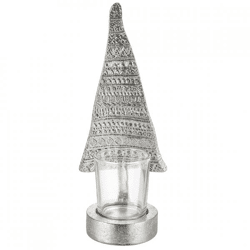 J-Line Teelichthalter Weihnachtsbaum silber 22 cm