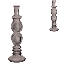 Candlestick Florence glass gray 28 cm 2 assorted