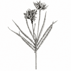 Künstliche Blume Schaumstoff Duo grau 112 cm