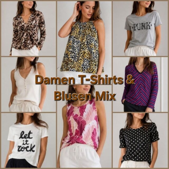 Mix aus Damen-T-Shirts + Blusen