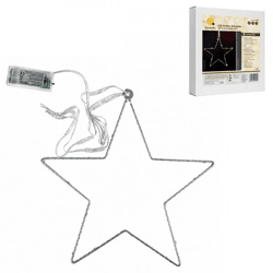 Weihnachtsstern LED auf Batterie grau 30 cm