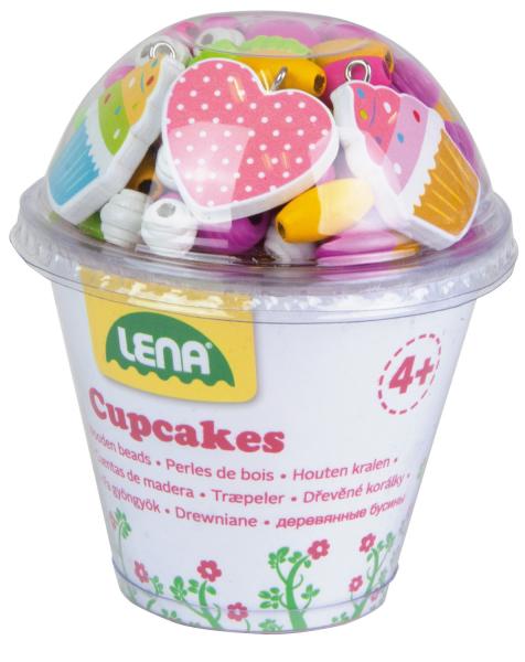 Holzperlen Cupcakes, pink