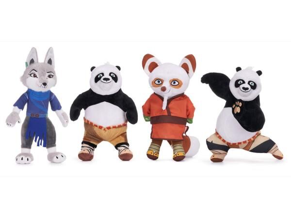 Kung Fu Panda - 4 Mix Pl&uuml;sch - 4-fach sortiert - 25 / 30 cm