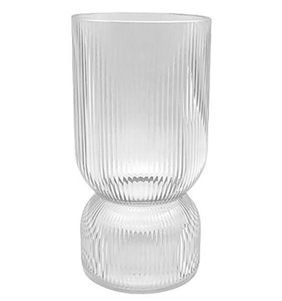 Vase Rille Style, transparent, 21cmH