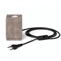 Annas Collection Tischlampe E27 Holz grau 12 cm