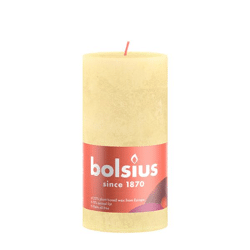 Bolsius stump candle rustic butter yellow 6,8 x 13 cm