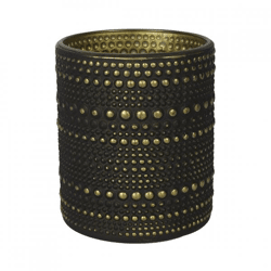 Countryfield Teelichthalter Nelle M schwarz/gold 10 cm
