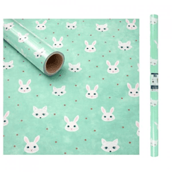 Horn gift paper fox/hare mint green 200 x 70 cm