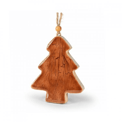 J-Line Weihnachtsaufhänger Tannenbaum Holz braun 11 cm
