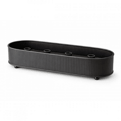 Kerzenleuchter oval schwarz 34,5 cm
