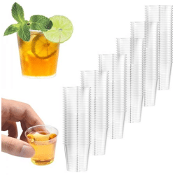 Magrimaxio 150 Stück Plastik Schnapsgläser, 30ml, Transparent