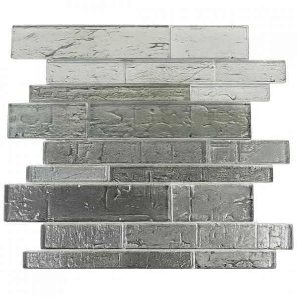PTMD Exklusive Mosaikfliese Glas Silber 30 x 34,5 cm Satz von 11