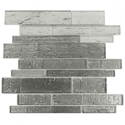 PTMD Exklusive Mosaikfliese Glas Silber 30 x 34,5 cm Satz von 11