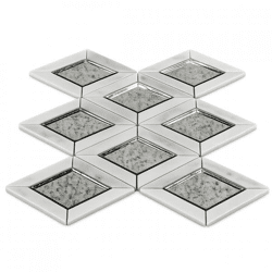 PTMD Exklusive Mosaikfliese Marmor/Silber Spiegel 30 x 33 cm Satz von 10