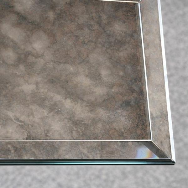 PTMD Exklusive Fliese facettiertes Glas antik silber 10 x 20 cm 60 Stück