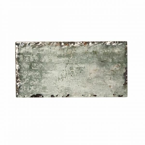 PTMD Exklusive Fliese Glas grau/silberner Rand 7,5 x 15 cm 88 Stück
