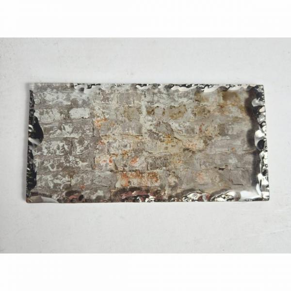 PTMD Exklusive Fliese Glas grau/silberner Rand 7,5 x 15 cm 88 Stück