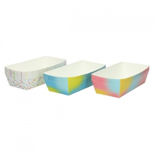 Snackbox Papier 21 cm 6 Stück 3 sortiert