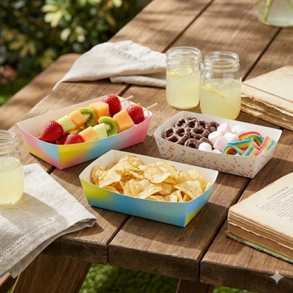 Snackbox Papier 21 cm 6 Stück 3 sortiert