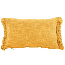 Tiseco Kissen Baumwolle Slub Solid Sonnenblume gelb 30 x 50 cm