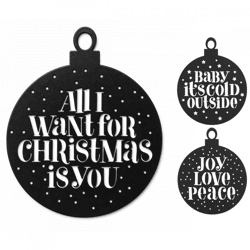 Boltze Weihnachtsanhänger Soho schwarz 25 cm 3fach sortiert