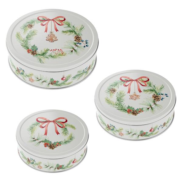 Geb&auml;ckdose Nostalgie 3er Set rund 