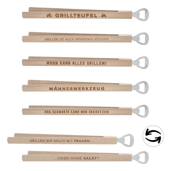 Grillzange mit Flaschen&ouml;ffner, 6/s, 37cm