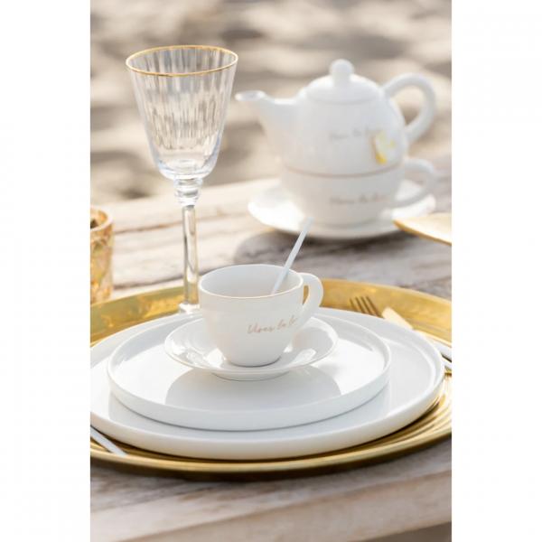 J-LINE Espressotasse mit Untertasse 15 cm 6er Set