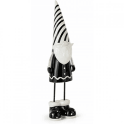 J-Line Statue Weihnachtsmann schwarz/weiß 41 cm