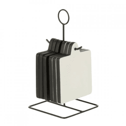 J-Line Untersetzer auf Halter schwarz/weiss 22 cm