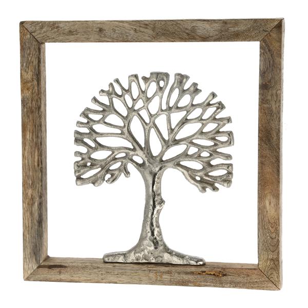 Tree of life in wooden frame, large, approx. 30x30cm