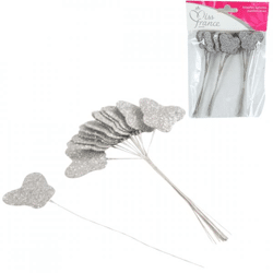 Miss France balloon ties butterfly with glitter silver 13 cm 36 pieces
