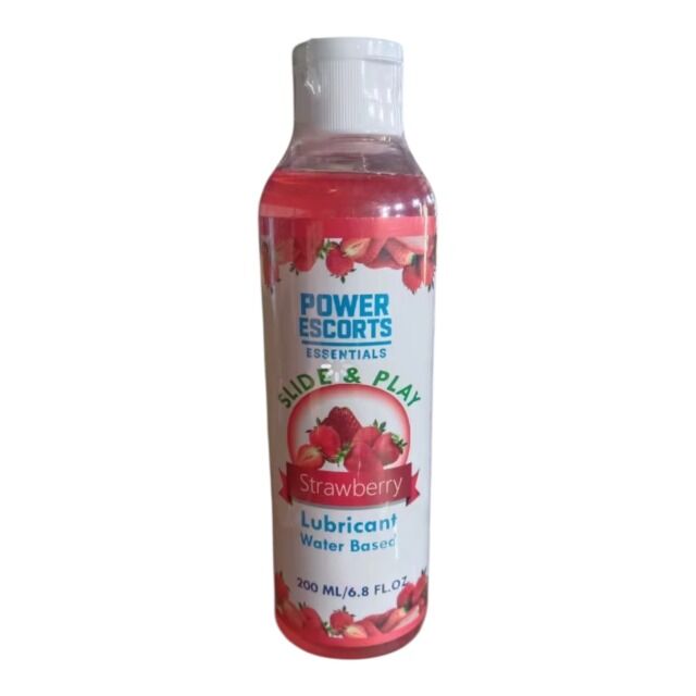 Power Escorts - DR07 - Strawberry Water-Based Lubricant 200ml – Slide & Play Personal Lube