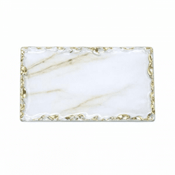 PTMD Exklusive Fliese 1 M2 Glas weiß/goldener Rand 7,5 x 15 cm 88 Stück