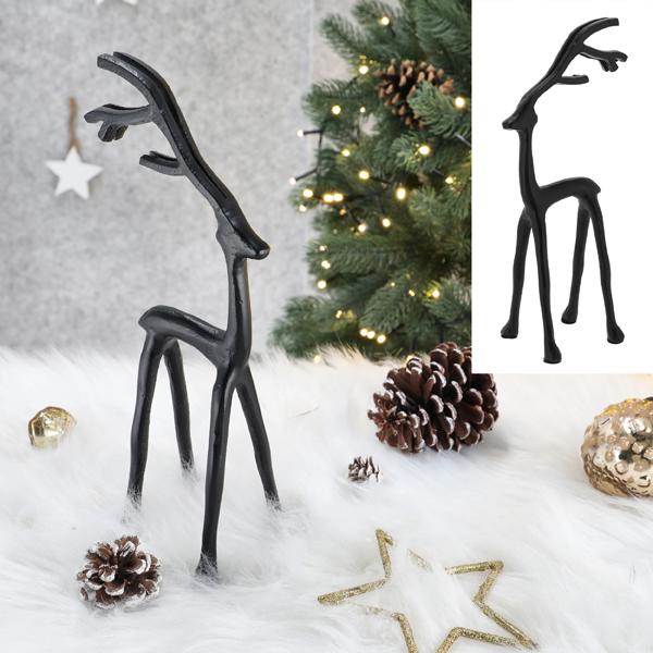 Reindeer, modern, black, approx. 28cmH 