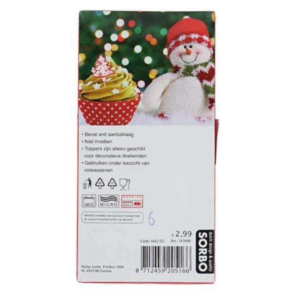 Sorbo Cupcake-Form und Topper rot Satz von 24 Stück