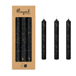 Tafelkerzen Marmor schwarz 2,2 x 20 cm 3er Set