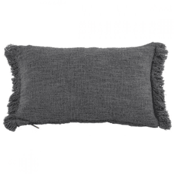 Tiseco cushion Cotton Slub Solid gray 30 x 50 cm