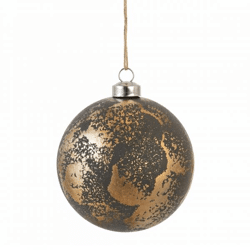 Weihnachtskugel Glas taupe/bronze 8 cm