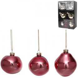 Xmas by Moos baubles pink 8 cm 6 pcs.