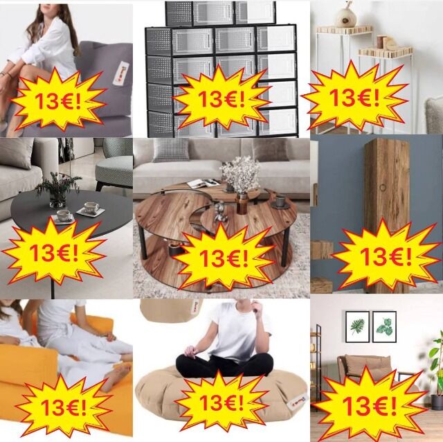 13 € Markenmöbel Mix A/B/C, Kundenretouren, 1 Palette = 15 Möbelstücke, Stühle, Schränke, Tische, Regale, Matratzen