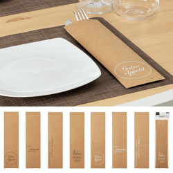 Cutlery bags sayings, 8/s, set of 4, approx. 25cmH