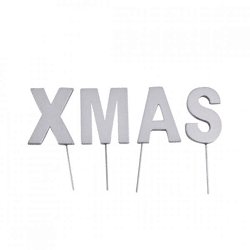 Dekoration Weihnachtsbriefausstecher XMAS silber 5 cm