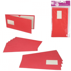 Karten mit Umschlägen rot 21 cm 5 Stk.