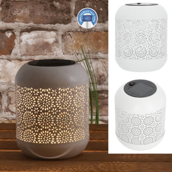 LED solar lantern, mandala, buzzer, white, approx. 11x14cm