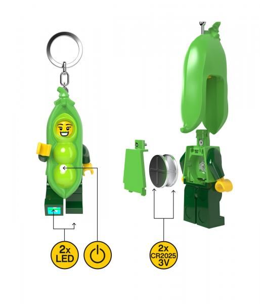 LEGO&reg; Minifigures&trade; - Schl&uuml;sselanh&auml;nger mit Taschenlampe - Erbsenschoten-Kost&uuml;m-M&auml;dchen